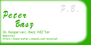 peter basz business card